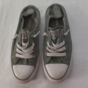 Converse All Stars Women's Sneakers Size 7 Green White Slip On